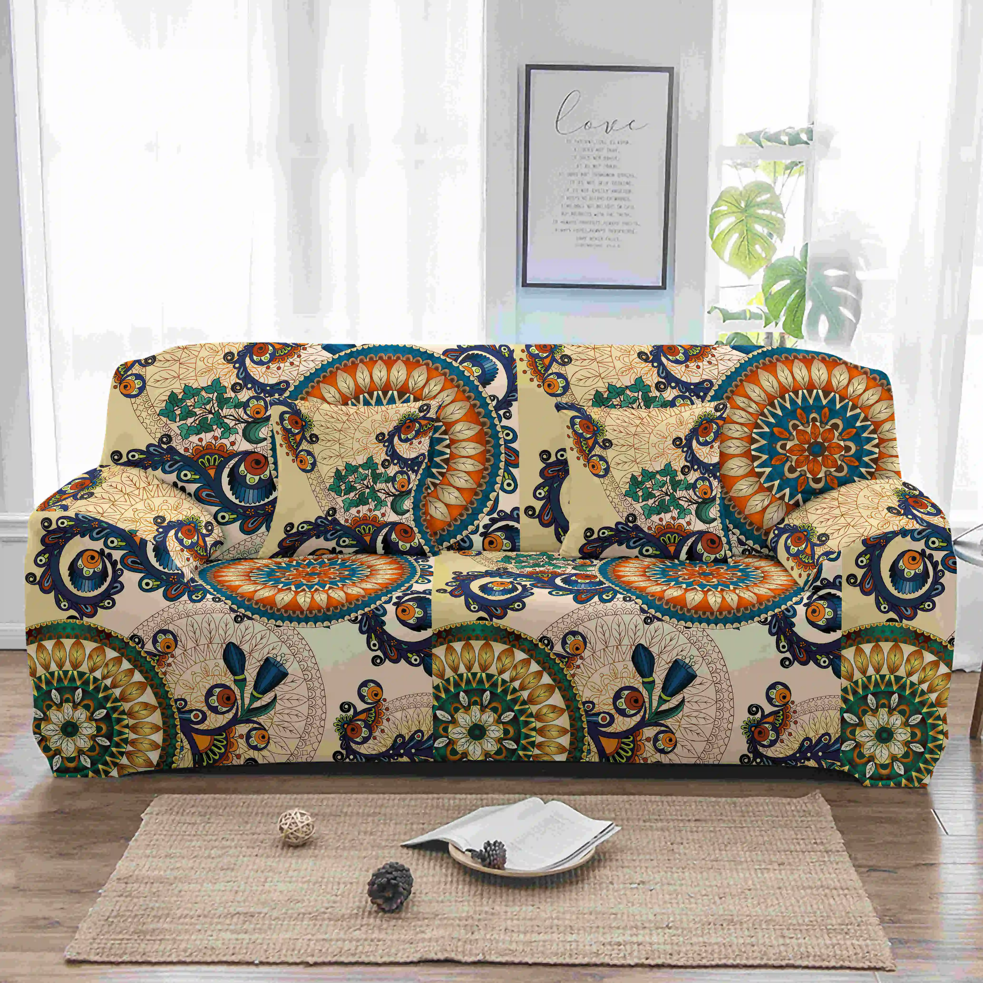AB0102-1 Homesky Мандала эластичный чехол для дивана Bohemia Slipcovers плотная накидка все включено диванные чехлы для гостиной секционный Диванный чехол - Цвет: AB0102-1