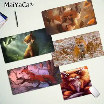 

MaiYaCa Cool New Fox In Autumn leaves forest Locking Edge Mouse Pad Game Free Shipping Large Mouse Pad Keyboards Mat