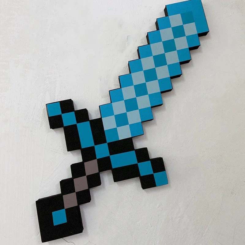 Juego de espada de My world para niños, 45cm, mosaico de espuma EVA suave, espadas de Diamante Azul, juguetes para niños, regalos de Navidad, 1 ud.