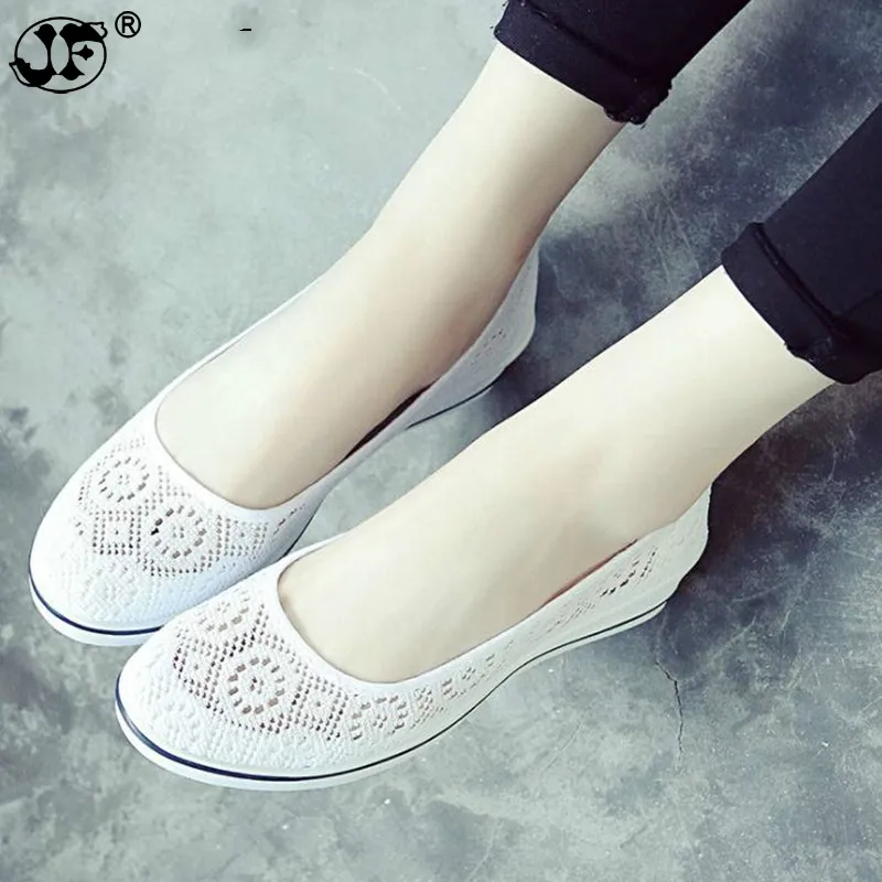 Baratos 2019 nuevos zapatos de lona de enfermera zapatos sólidos de plataforma de Mujer Zapatos casuales de mujer de fondo plano femenino zapatos de mujer 569