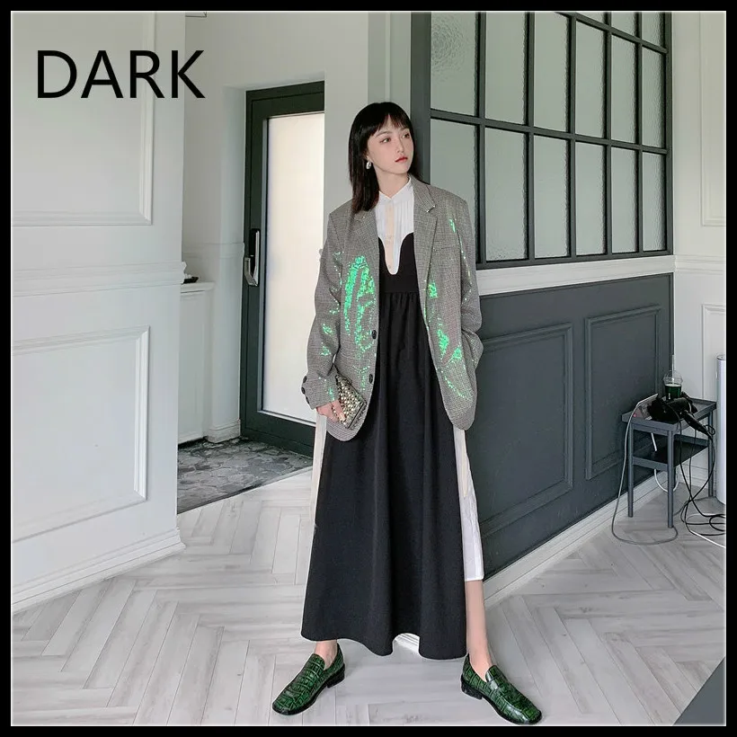 

[DARK] Sling Dress Female Summer 2020 New Style Yamamoto Style High Waist Split Bra Long Skirt