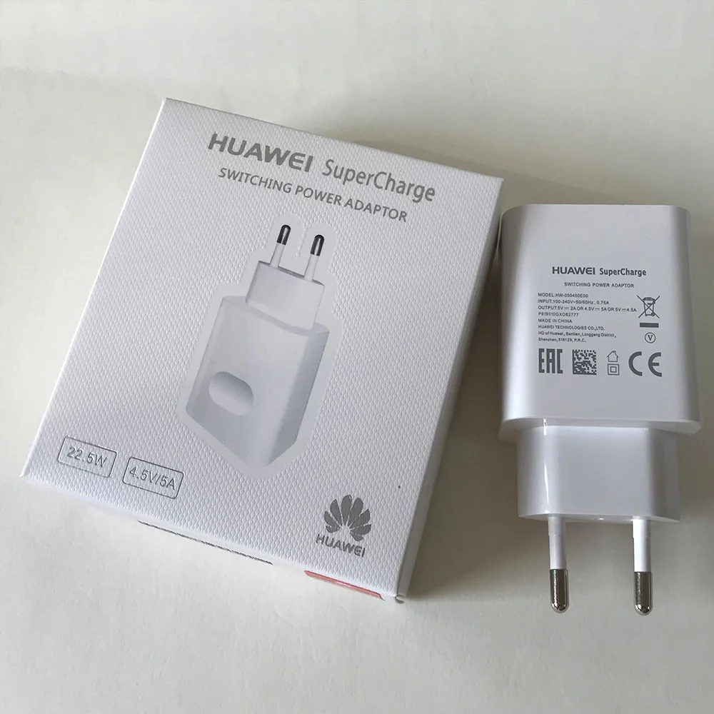 Only EU Charger HUAWEI Supercharge USB быстрое зарядное устройство США ЕС Великобритания вилка дорожный настенный адаптер 5 в 4.5A 4,5 в 5A Зарядка для P10 P20 P30 Pro mate 9 10 20 - Тип штекера: Only EU Charger