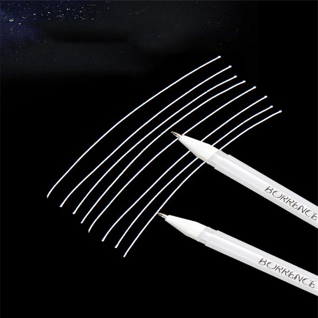 0.8mm Silver White Highlight Gel Pen Hook Line Fine Tip Sketching Pens for  Artists Comic Drawing Design Illustration Black Paper - AliExpress