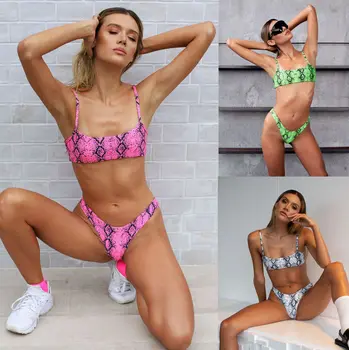 

High Quality Sexy Bikini Set Bathing Suit Flexible Printing Swimming Suit For Women Two Piece Swimsuit Female Swimwear Beachwear
