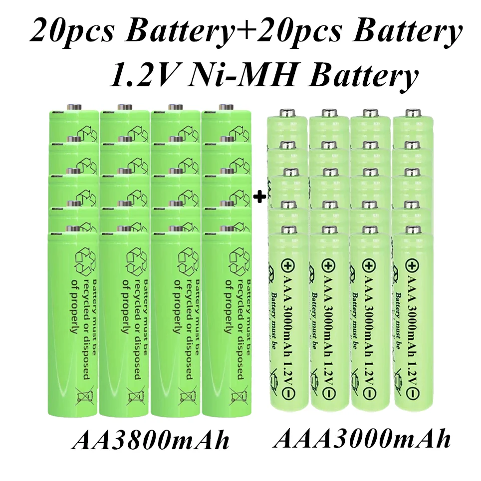 AA1.2V Ni-MH rechargeable Battery 3800 MAH plus 3000 package suitable for MP3 remote control toys and other products | Электроника