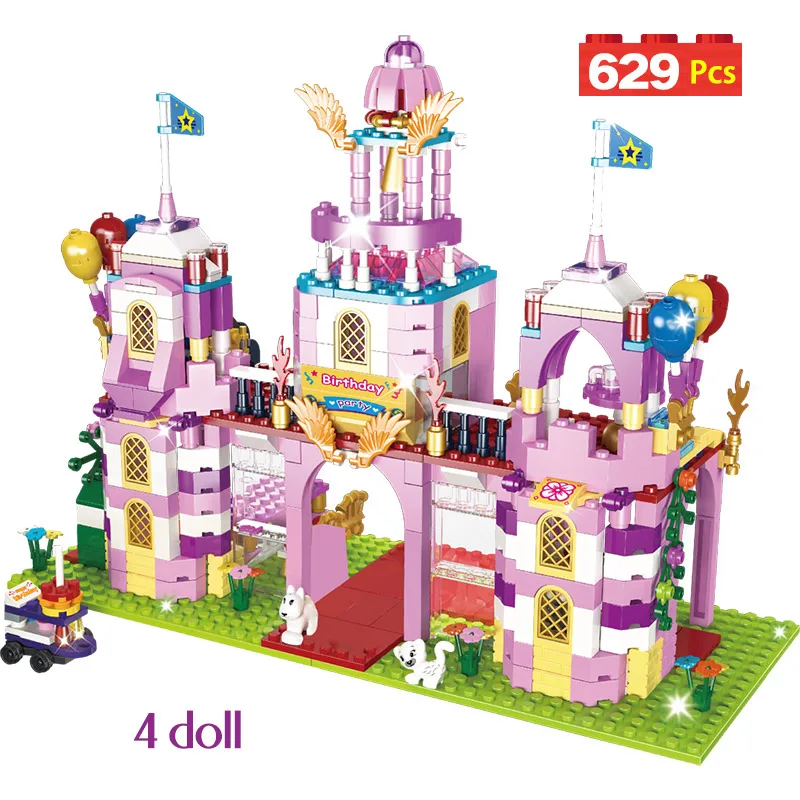 

629pcs Romantic Castle Princess Building Blocks DIY Model Legoinlgy Friends Birthday Party Bricks Sets Toys for Girls Kids