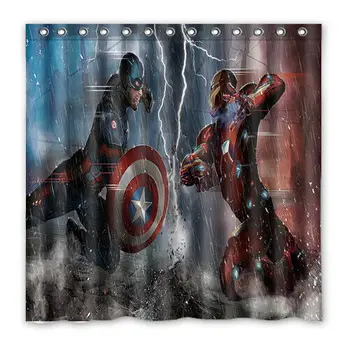 

NEW Iron Man & Captai America Shower Curtain
