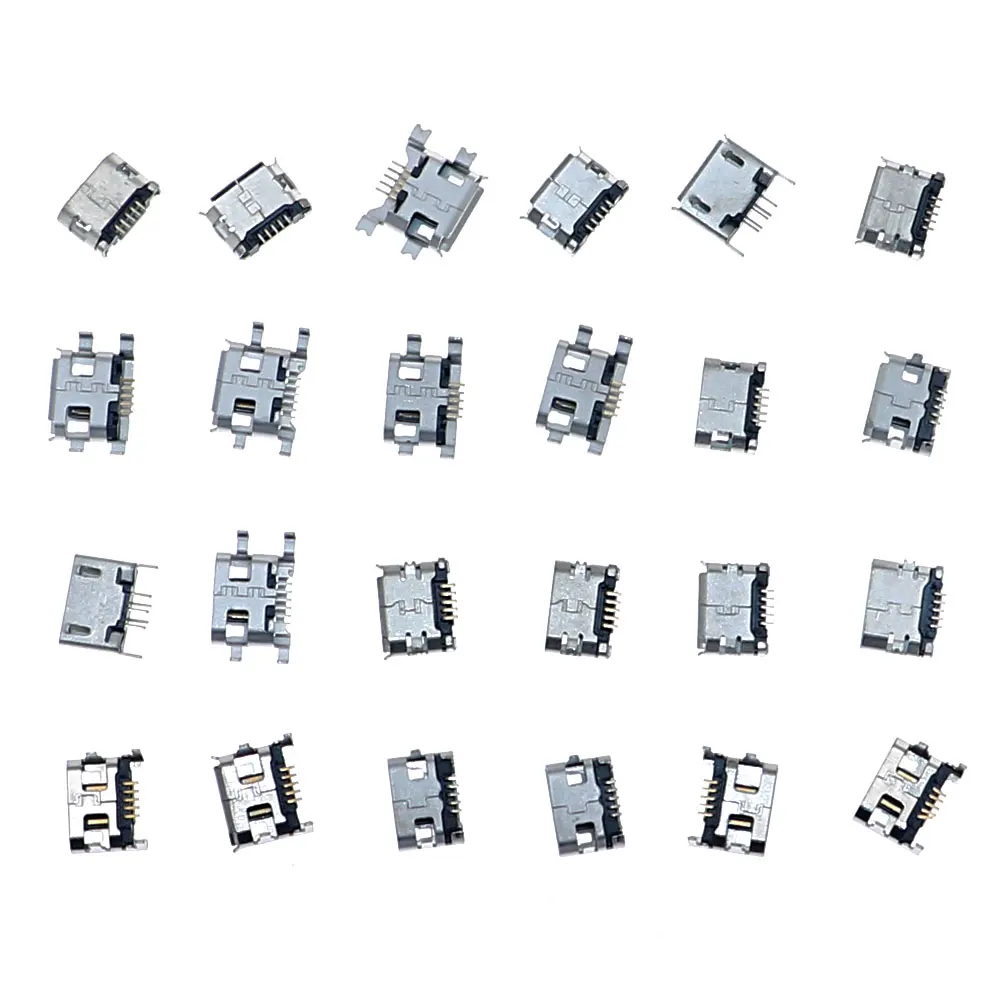 240Pcs/Box 24 Value Micro Usb 5Pin Jack Connector Socket Usb Connectors Set Kit usb connectors kit for Moblie Phone and Mobile Power Bank