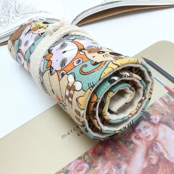 

Cotton Canvas Large Capacity Pen Curtain Pencil Cute Big Face Meow Cartoon Men 's And Women 's Lead Pen Curtain SC236