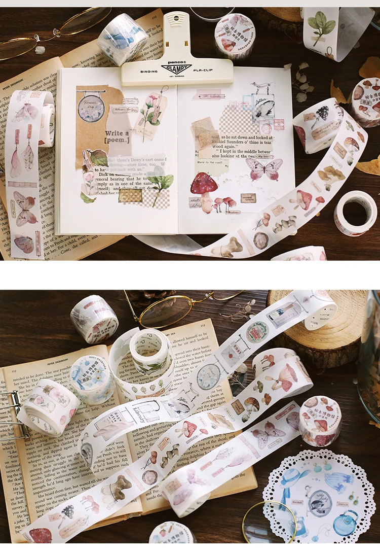3 см Широкий образец музейной серии Bullet Journal васи лента винтажная растительная декоративная клейкая лента DIY Скрапбукинг наклейка этикетка