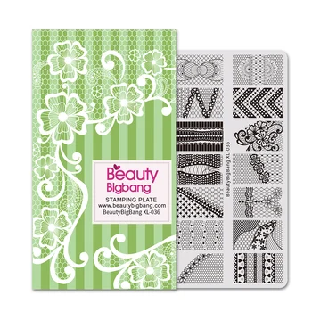 

BEAUTYBIGBANG Lace Flowers Pattern Nail Stamping Plates Rectangle Image Stamp Plates Templates Manicure Nails Tool