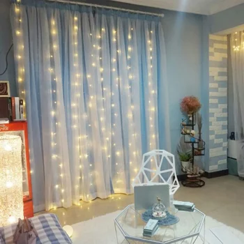 

Romantic LED Outdoor Home Holiday Christmas Decorative Wedding xmas String Fairy Curtain Garlands Strip Party Lights New