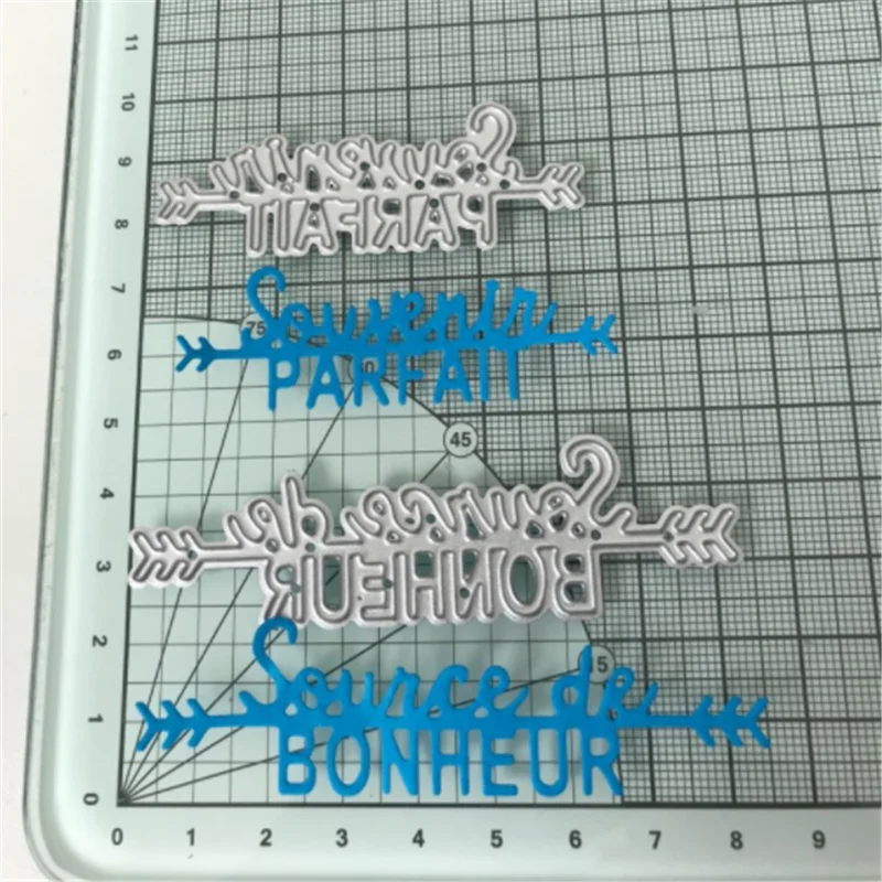 

Kokorosa Source De Bonheur Letter Dies Metal Cutting Dies New 2019 for Card Making Scrapbooking DIY Album Paper Craft Die Cut