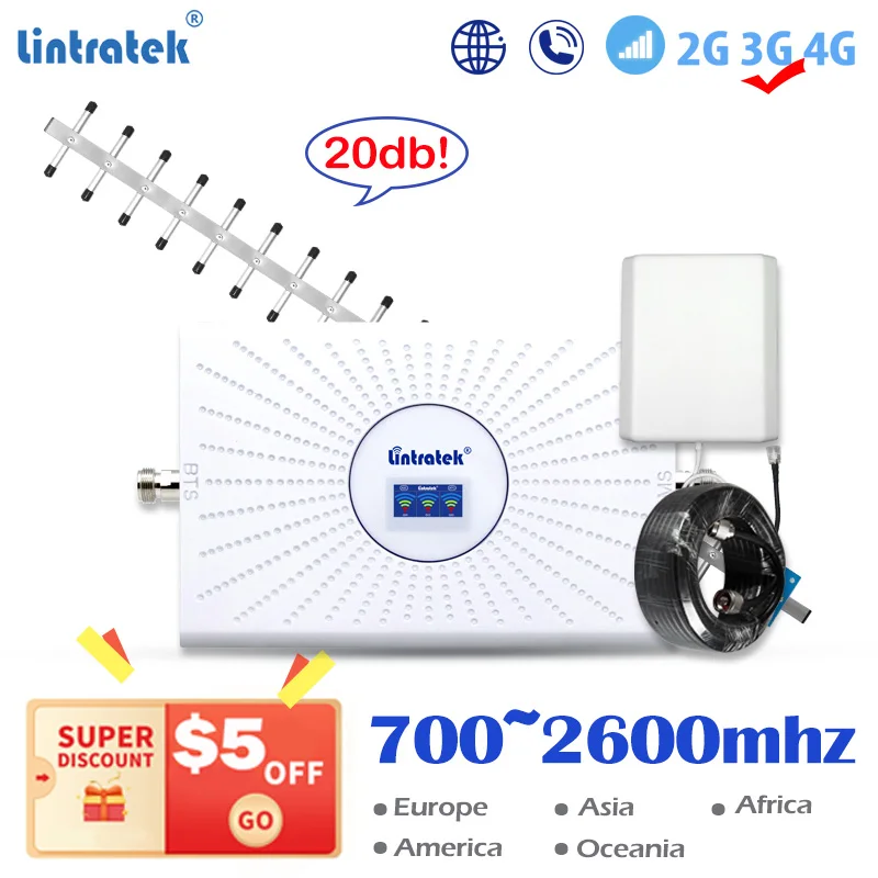 2G 3G 4G Mobilephone Booster CDMA 850 GSM 900 WCDMA 2100 LTE 1800 2600 1700 1900 Cellular Amplifier 70db AGC ALC Signal Repeater | Мобильные