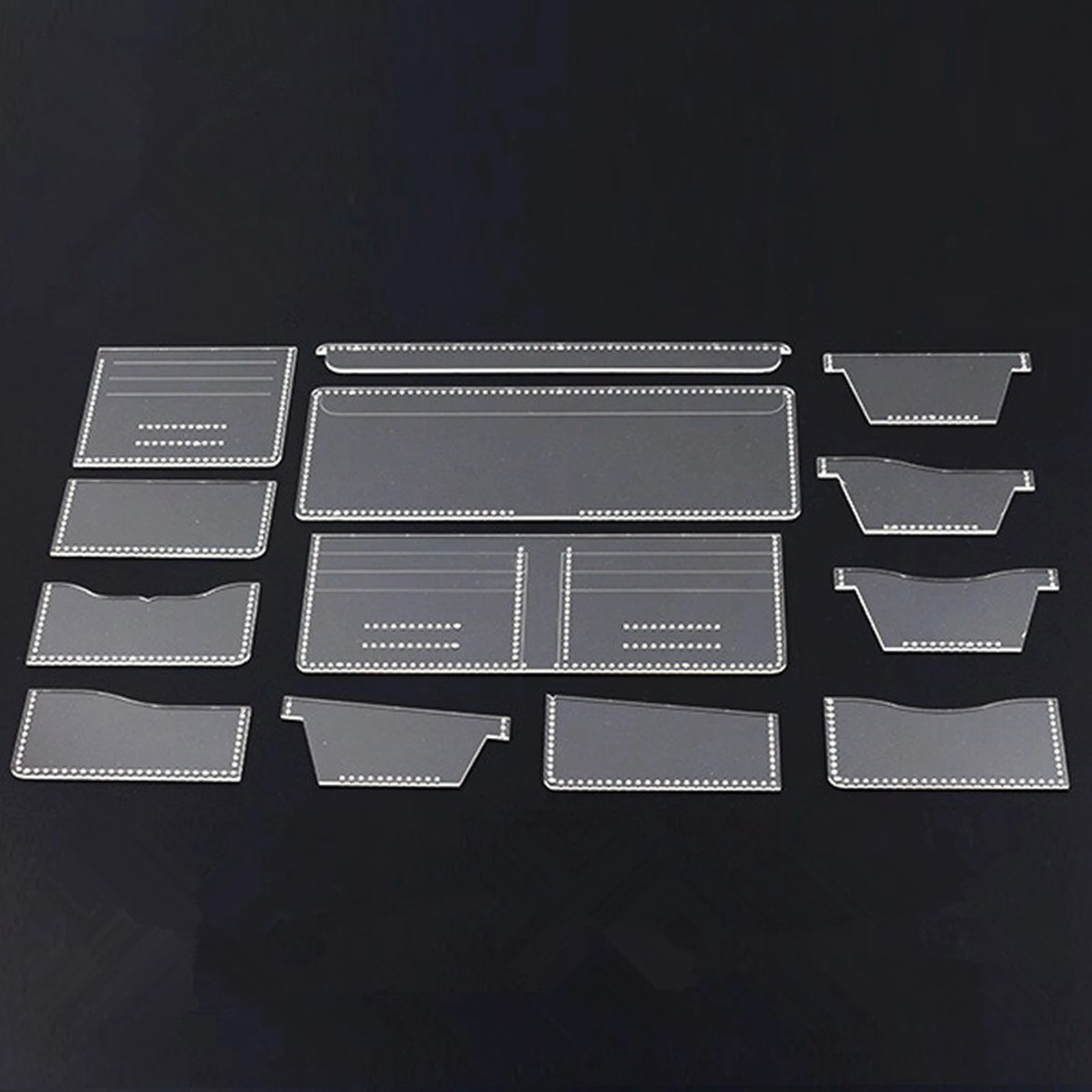 Acrylic Stencil 1set Clear Template Pattern Tool Wallet Card Holder Leather