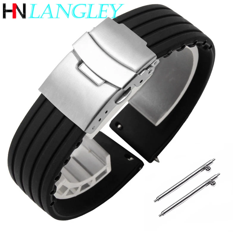 Watch-Bands Fossil Quick-Release 24mm-Rubber 20mm 18mm Samsung Active 43mm Silicone 22mm