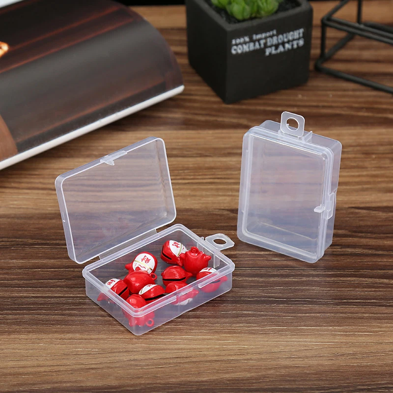 10Pcs Mini Transparent Plastic Small Box Hook Jewelry Earplug Storage Box DIY Cross Stitch Sewing Supplies Storage Box Container electrician tool bag