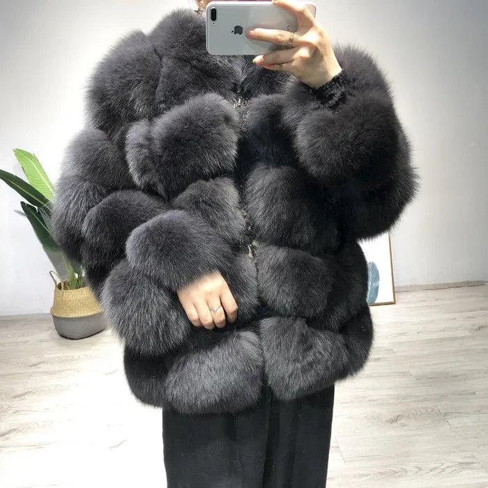 Новинка, зимняя кожаная шуба из лисьего меха, модная женская шуба высокого качества из лисьего меха