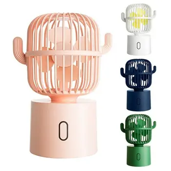 

Cactus Shaking Head Mini Usb Desktop Table Fan 3 Modes Cooling 80 degree Rotatio