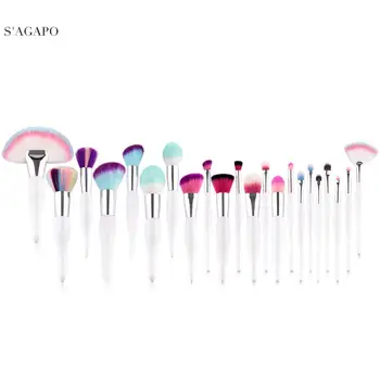 

S'AGAPO 2/22pcs Combination makeup brushes Set for Foundation Eyeshadow Blush Lip Loose Powder Cosmetic Beauty Make Up tools Kit