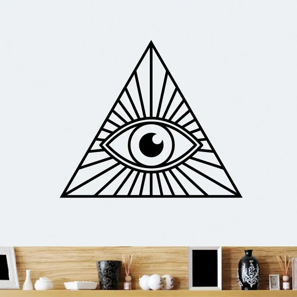 Illuminati стильные настенные наклейки для дома, гостиной, украшения для всех Видящих глаз, виниловые настенные Пирамида с наклейкой на глаза, виниловые настенные фрески