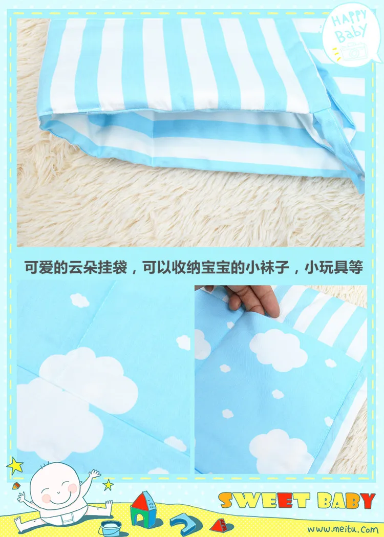Занавеска для кровати из чистого хлопка, Детская кровать в облачном стиле
