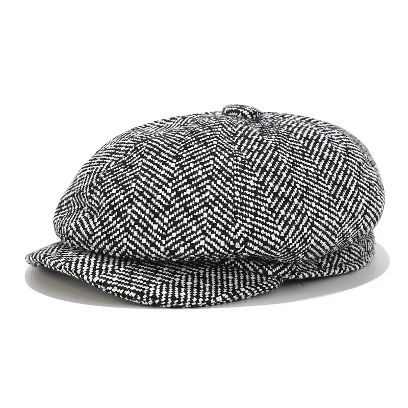 

Man Octagonal Hat Autumn and Winter Dad Beret Caps Woman Fashion Ivy Cap Father and Mother Newsboy Hats
