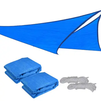 

Yescom 2x 16.5' Triangle Sun Shade Sail Patio Deck Beach Garden Yard Outdoor Canopy Cover UV Blocking (Blue)