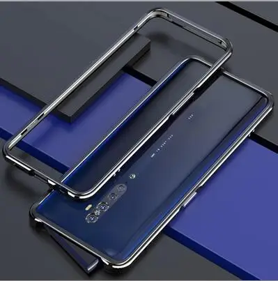 Black Silver Противоударный металлический каркас ПК Жесткий чехол для oppo RENO 2Z чехол из алюминиевого сплава coque для oppo RENO 2 металлический бампер oppo reno2Z - Цвет: Black Silver