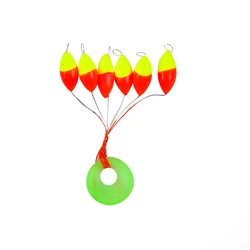 Lot de flotteurs de pêche 6 en 1, lot de 60, 7 étoiles, couleur mixte, ovale, haricots, gros accessoires 