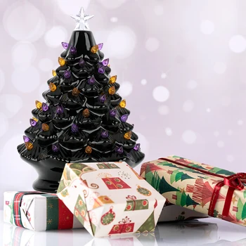 

New Christmas Mini Ceramic Tree Festive Christmas Tree Décor Vintage Desktop Decoration Winter Tree Holidays Party Supplies