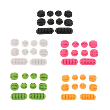 

10Pcs Cables Management Adhesive Wires Cords Clips Wall Desktop Clamp for Home Office