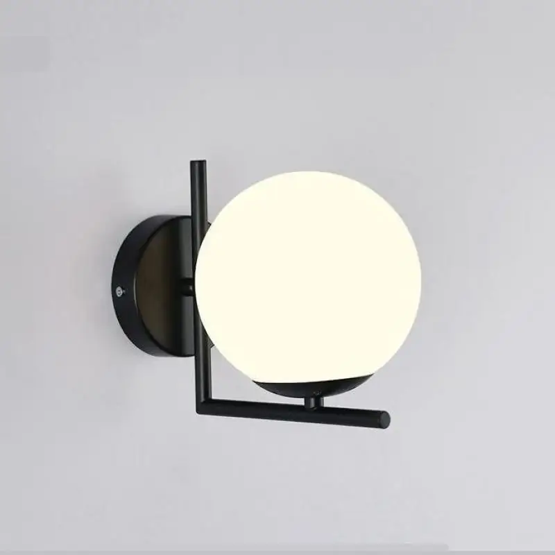Led Wall Light Lamp Indoor Modern nordic Glass Meta black/gold ball Retro Vintage Wall lamp E27 Loft for cafe bedroom Led Wall Light Lamp Indoor Modern nordic Glass Meta black/gold ball Retro Vintage Wall lamp E27 Loft for cafe bedroom