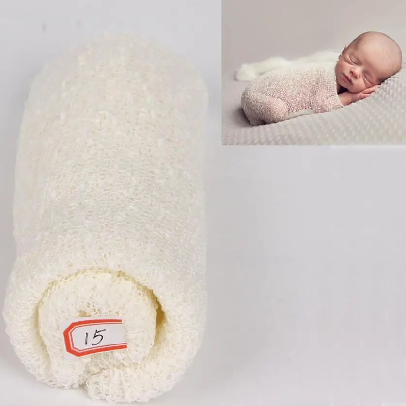 Реквизит для фотосессии новорожденных; одеяло; обертка для младенцев; трикотажная растягивающаяся обертка для фотосессии; тканевые аксессуары; 40*150 см - Цвет: 15