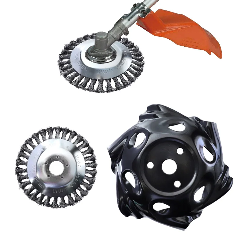 Grass Trimmer Head 6 Inch/9 Inch Steel Wire Wheel Weed Brush Rust Removal Lawn Mower Weeder Tray | Инструменты
