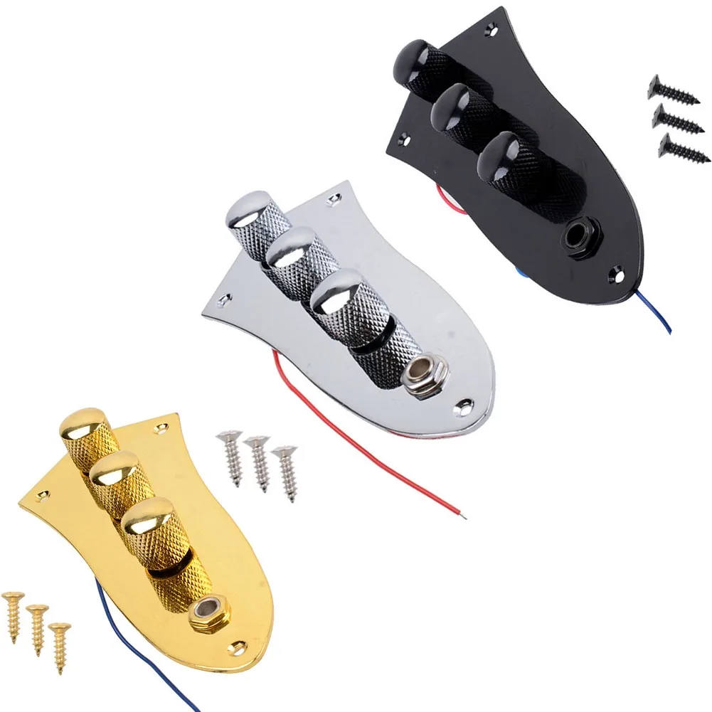 

1set JB Loaded Wired Switch Control Plate Assembly With Knobs Pots For Jazz Bass Electric Guitar Iron Control Circuit Assembly
