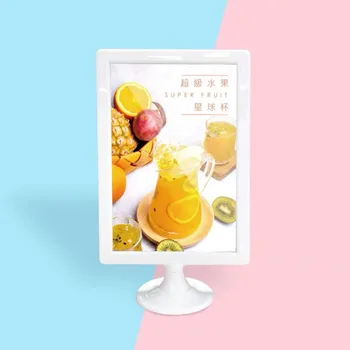 

A5 Plastic Desk Table Sign Holder Card Display Menu Service Label Tag Case Advertising Banner Poster Picture Photo Frame Rack