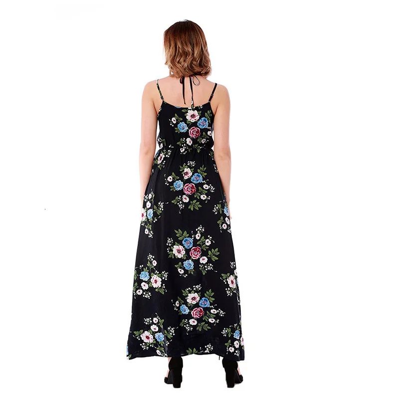 Boho Стиль длинное платье Для женщин топ с открытыми плечами летние платья 2019