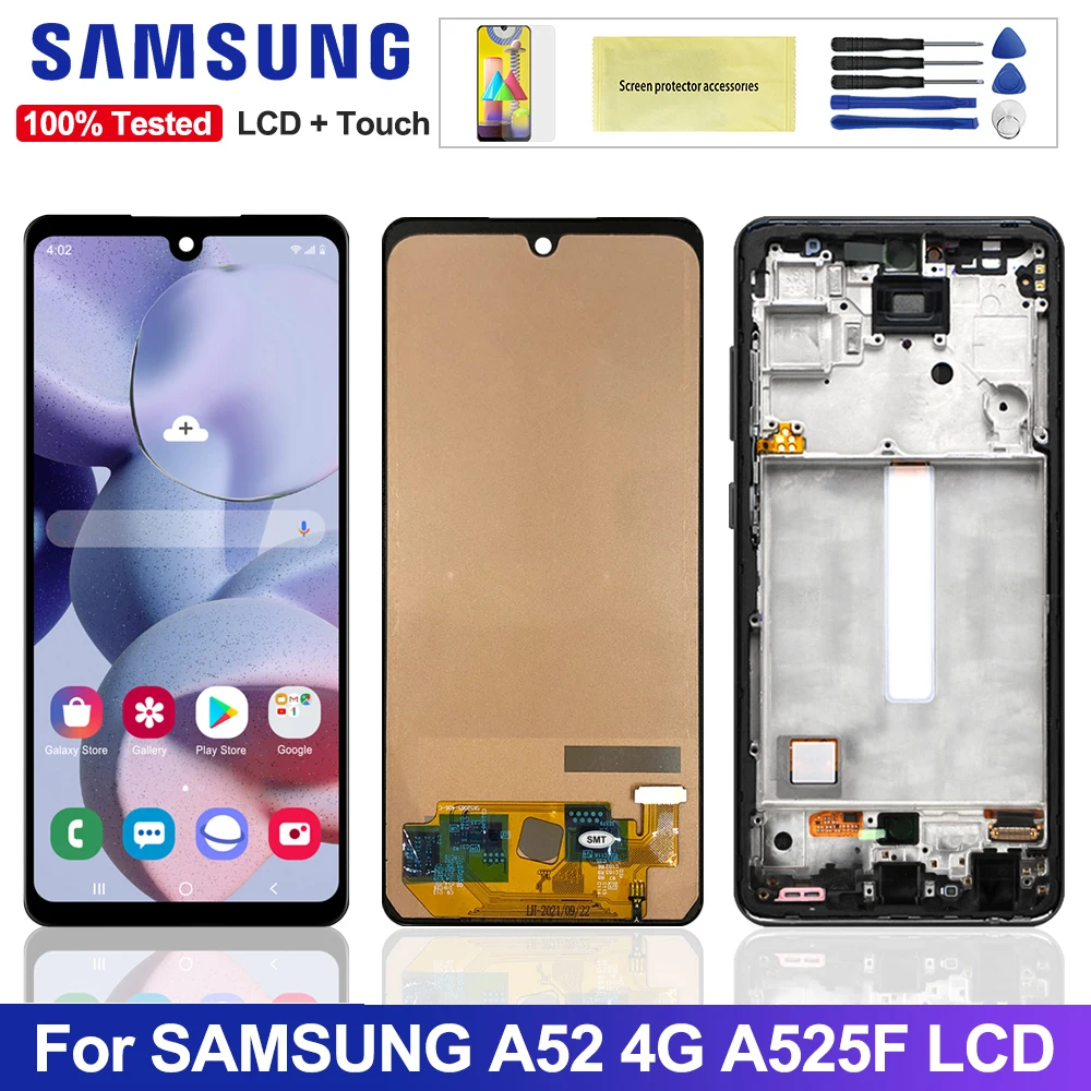 100% протестированный ЖК-дисплей для Samsung Galaxy A52 сенсорный экран дигитайзер панель
