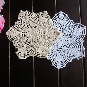 

1pcs Cobweb Shape Cotton Crochet Lace Cover 22cm Doilies Dining Talbe Mat Tea Cup Mug Placemat Decoration trapillo para tejer z1