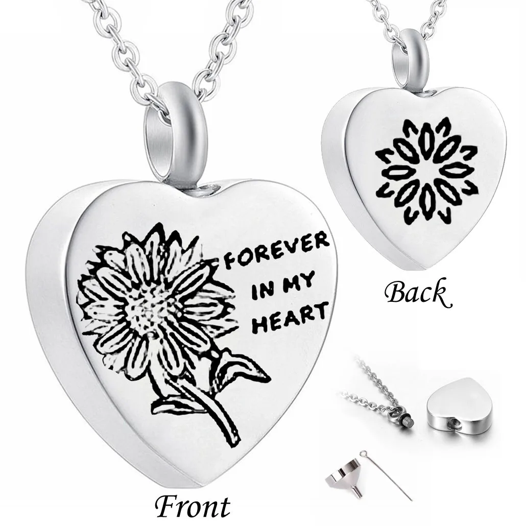 Cremation Jewelry for Ashes - Daisy Sunflower Pendant Necklace with Mini Keepsake Urn Memorial Ash | Украшения и аксессуары