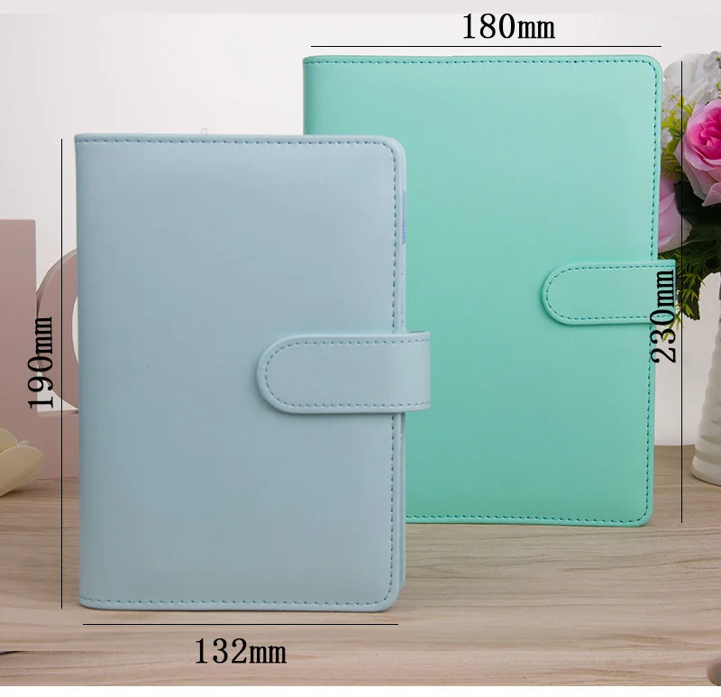 Cute Ring Stationery Business Notebook A5 A6 Genuine Leather Cover Loose Leaf Notebook Diary Travel Journal Sketchbook Planner (1)