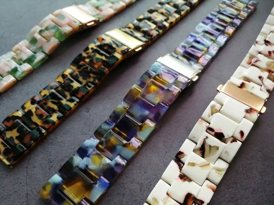 Resin Watch strap for apple watch 6 5 4 band 42mm 38mm   for iwatch 7 6 series 5 4 3/2 bracelet 44mm 40mm