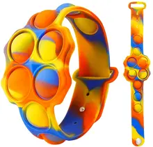 Pop – Bracelet de poignet Pop, jouets de teinture par nouage, bulle sensorielle, anti Stress, anti anxiété