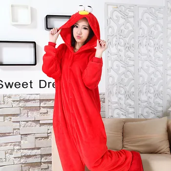 

Sesame Street red Elmo animal Pajamas unisex adults flannel Pijama girls clothes party Onesies clothing Pyjamas sleepwear Robe