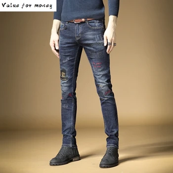 

new summer 2020 slim fit jeans men fashion casual ripped hole denim trousers high quality plus size clothing
