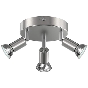 

LED Ceiling Light Rotatable, 3 Way Round Plate LED Ceiling Spot Lights, 140mm (Including 3X4W GU10 LED Light Bulbs, Warm White)