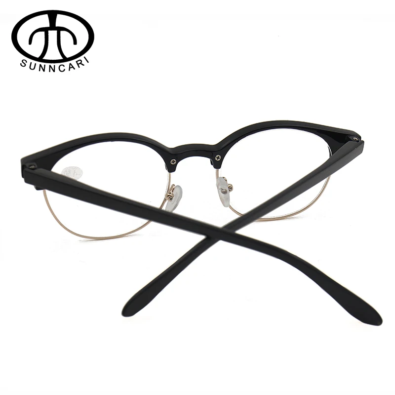 Полуметаллическая оправа, оптические очки для близорукости, модная черная оправа, круглые близорукие очки, мужские очки по рецепту, от-1,0 до-3,0