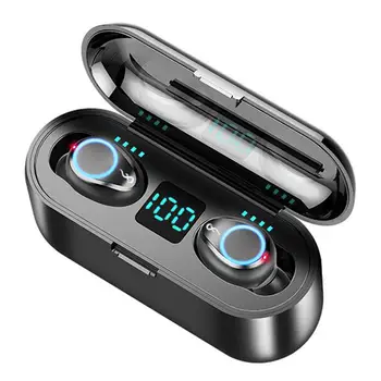 

F9 TWS Breathing Light Digital Display Touch Wireless Stereo Bluetooth 5.0 Charging Sports Headphones Dual Microphone 2000 mAh
