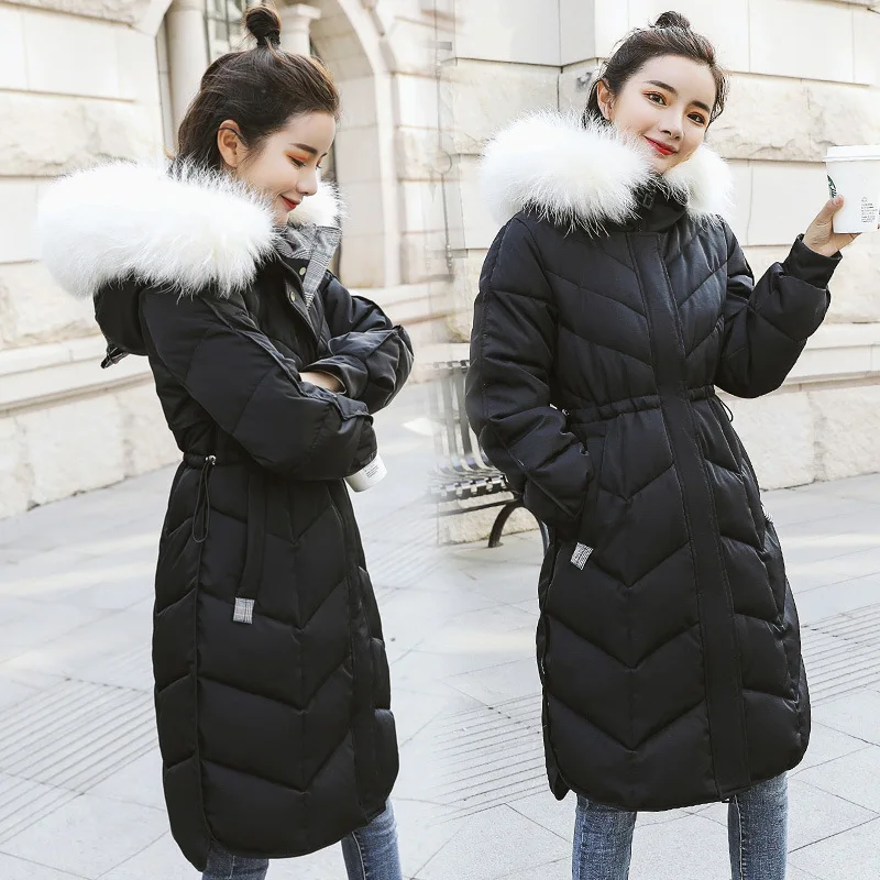 

2018 Winter Women's New Style Korean-style Mid-length Cotton-padded Jacket-Style Slim Fit Slimming Thick Warm Cotton-padded Clot